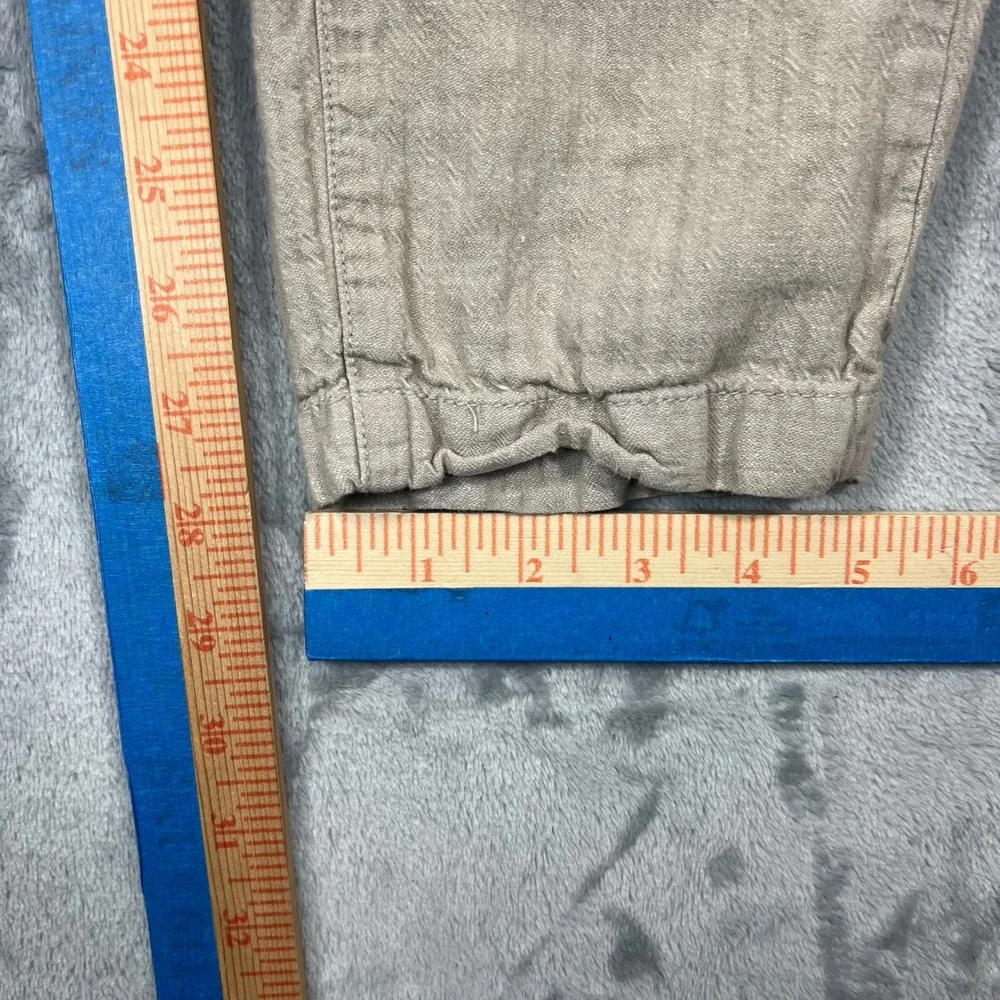 BANANA REPUBLIC Mason Athletic Tapered Pant Mens 31x32 Beige Linen Blend Trouser